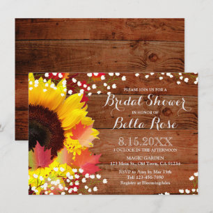 Rustic Sunflower Bridal Shower Invitation Card