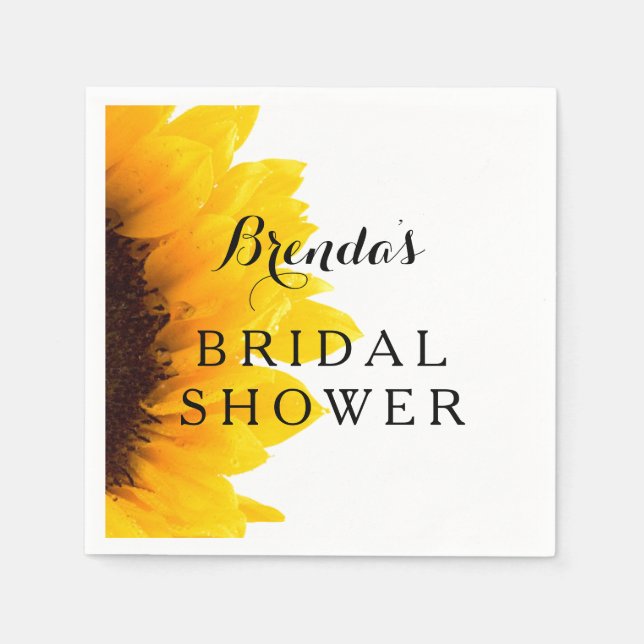 Rustic Sunflower | Bridal Shower Paper Napkins (Front)