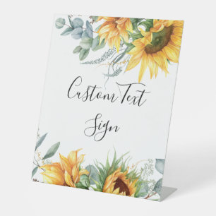 Rustic Sunflower Bridal Shower Pedestal Sign