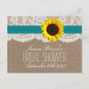 Rustic Sunflower Bridal Shower Recipe Cards