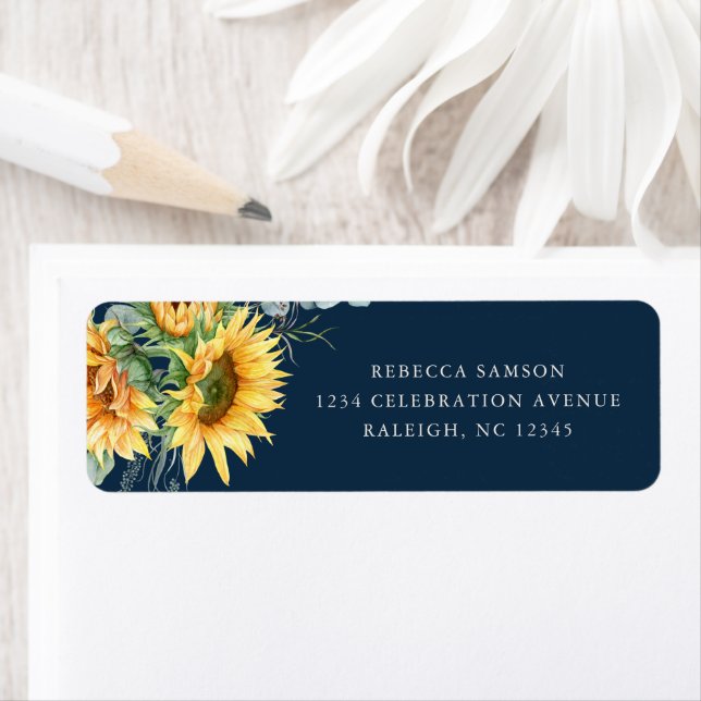 Rustic Sunflower Bridal Shower Return Address (Insitu)