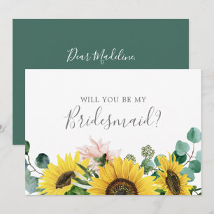 Rustic Sunflower Bridesmaid Proposal Card