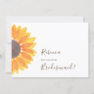 Rustic Sunflower Bridesmaid Proposal Invitation