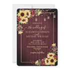 Rustic Sunflower Burgundy Wood Floral Wedding