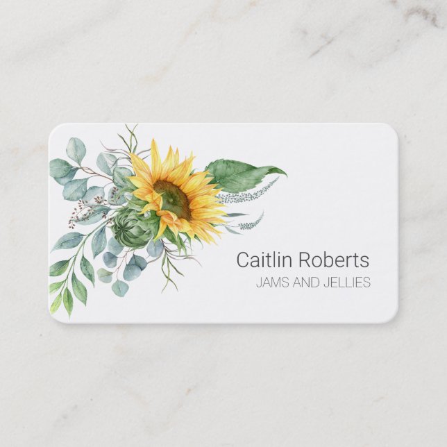 Rustic Sunflower Business Card (Front)