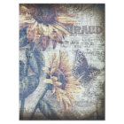 Rustic Sunflower Butterfly Ephemeral Decoupage