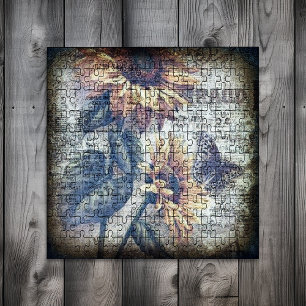 Rustic Sunflower Butterfly Ephemeral Jigsaw Puzzle