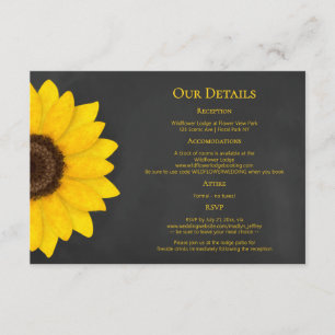 rustic sunflower chalkboard country wedding enclosure card