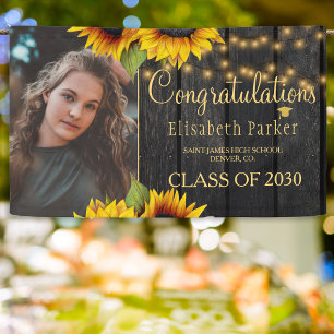 Rustic sunflower class of 2020 congrats grad PHOTO Banner