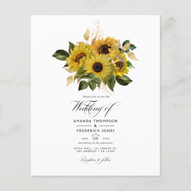 Rustic Sunflower Country Barn Wedding Flyer (Front)