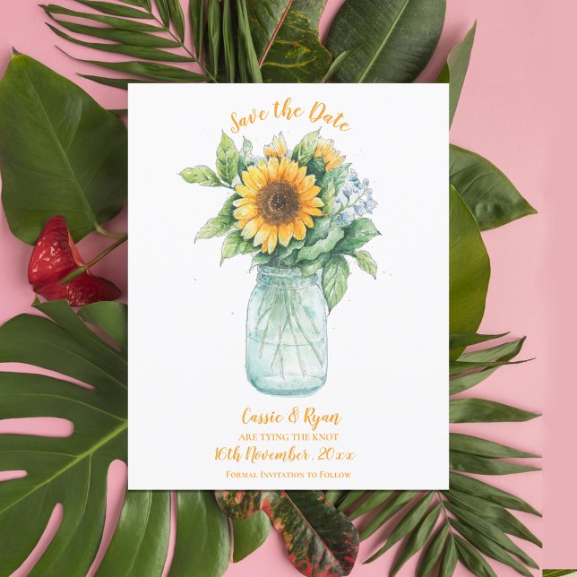 Rustic Sunflower Country Wedding Save the Date (Rustic Sunflower Country Wedding Save the Date)