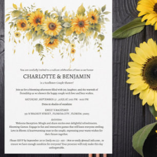 Rustic Sunflower Couple Shower Invitation