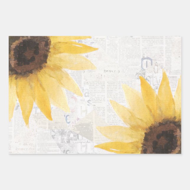 Rustic Sunflower Decoupage Rural Floral Paper (Front)