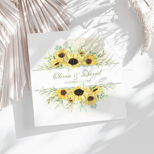 Rustic Sunflower Delight Wedding Napkin