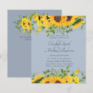 Rustic Sunflower Dusty Blue Themed BUDGET Wedding