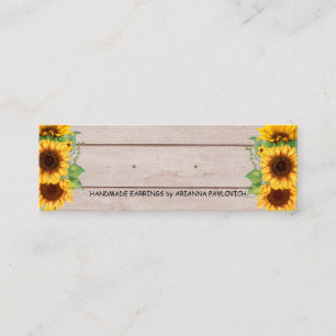 Rustic Sunflower Earrings Display  Business Card