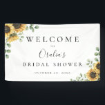 Rustic Sunflower Eucalyptus Event Banner<br><div class="desc">Beautiful watercolor sunflowers and eucalyptus bouquets,  personalised event banner. Text font style,  colour and size,  can be customised.</div>