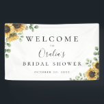 Rustic Sunflower Eucalyptus Event Banner<br><div class="desc">Beautiful watercolor sunflowers and eucalyptus bouquets,  personalised event banner. Text font style,  colour and size,  can be customised.</div>