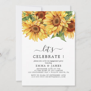 Rustic Sunflower Eucalyptus  Invitation