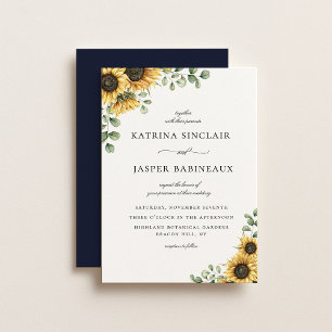 Rustic Sunflower Eucalyptus Wedding Invitation