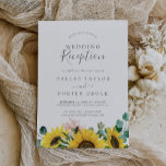 Rustic Sunflower Eucalyptus Wedding Reception Invitation<br><div class="desc">This rustic sunflower eucalyptus wedding reception invitation is perfect for a country post elopement party. The bohemian floral design features yellow sunflowers, blush pink flowers and hunter green eucalyptus greenery in watercolor with an elegant modern boho feel. RSVP cards are sold separately, or you can add RSVP info to the...</div>
