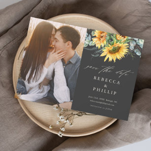 Rustic Sunflower Eucalyptus Wedding Save The Date