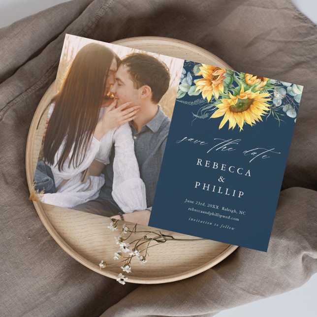 Rustic Sunflower Eucalyptus Wedding Save The Date (Creator Uploaded)