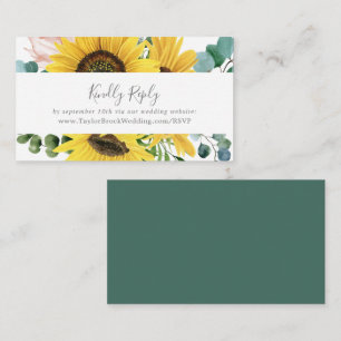 Rustic Sunflower Eucalyptus Wedding Website RSVP Enclosure Card
