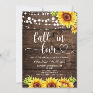 Rustic Sunflower Fall Bridal Shower Invitation