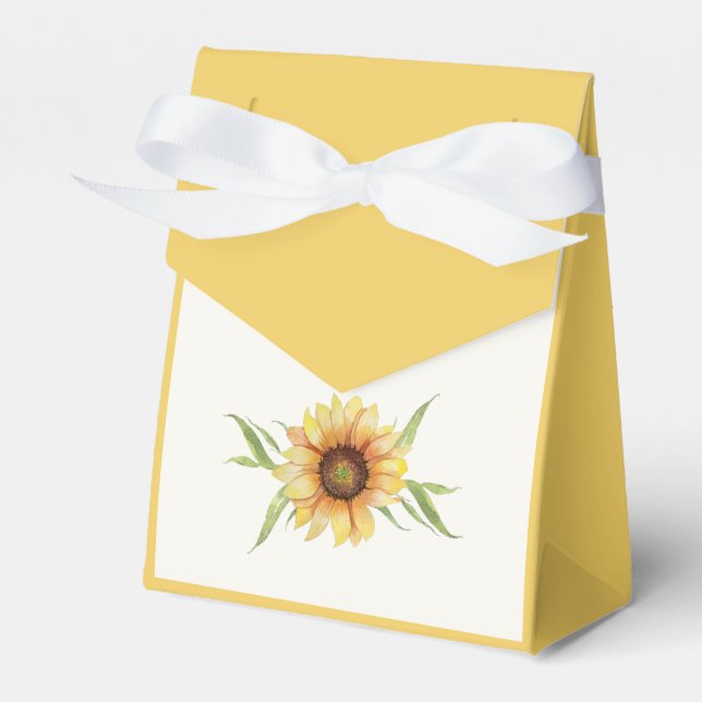 Rustic Sunflower Favour Box (Front Side)