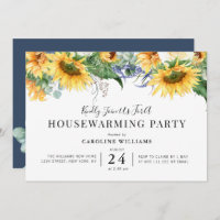 rustic sunflower floral housewarming party