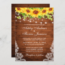 Rustic Sunflower Floral Lace Wood Lights