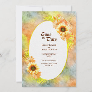 Rustic Sunflower Floral Wedding Save The Date