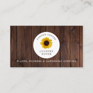Rustic Sunflower, Garden Centre, Horticulturist Business Card