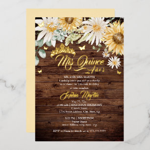 Rustic Sunflower Gold Butterfly Quinceanera