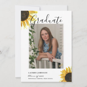 Rustic Sunflower Graduation Announcement
