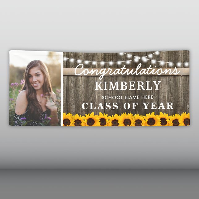 Rustic Sunflower Graduation Photo Banner (Creator Uploaded)