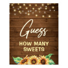 Rustic Sunflower Guess How Many Sweets Treats Game