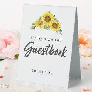 Rustic Sunflower Guest Book Sign Wedding Floral