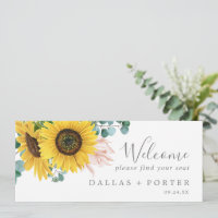 Rustic Sunflower Hanging Seating Chart Header