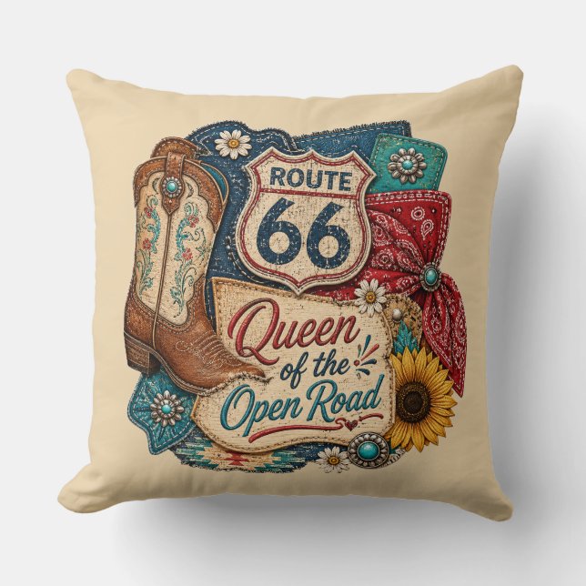 Rustic Sunflower Highway Roadside Shield Cushion (Front)