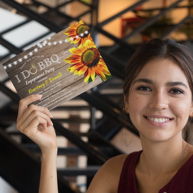 Rustic Sunflower 'I Do BBQ' | Engagement Party Invitation (Creator Uploaded)