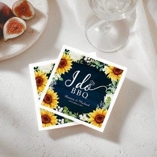 Rustic Sunflower I Do BBQ Engagement Party Napkin