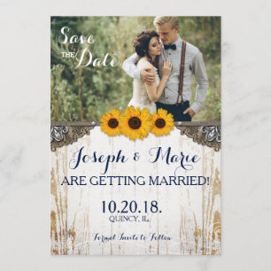 Rustic Sunflower Lace & Burlap Wedding Card