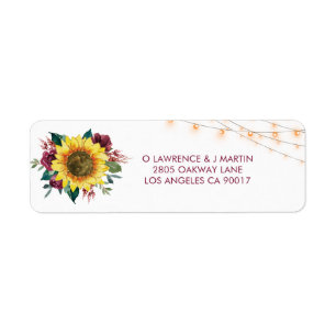 Rustic Sunflower Lights Wedding Address
