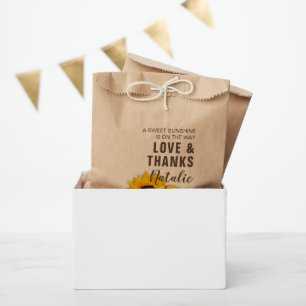 Rustic Sunflower Love and Thanks Baby Shower Favour Bags