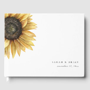 Rustic Sunflower Modern Wedding Guest Book