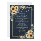 Rustic Sunflower Navy Blue Wood Floral Wedding