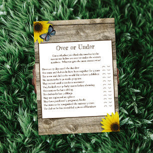 Rustic Sunflower Over or Under Baby Shower Invitation