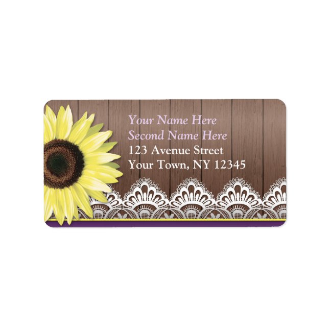 Rustic Sunflower Personalised Address Labels (Front)